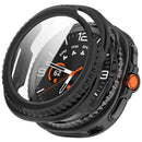 For Samsung Galaxy Watch8 Classic 46mm Case Cover PC + Tempered Glass Integrated Watch Protector - Black - 1