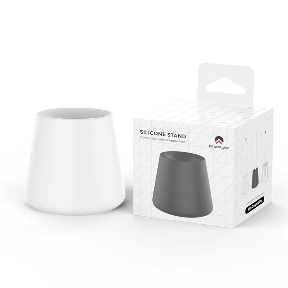 AHASTYLE BD02 Silicone Stand for Apple Pencil (USB-C) / Pencil (2nd Generation) / Pencil (1st Generation) Stylus Holder Base - White - 6