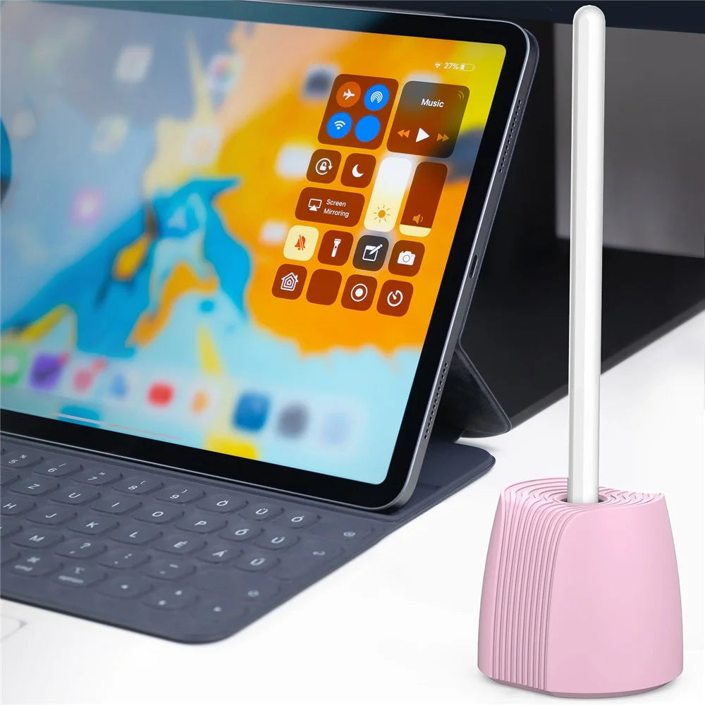 AHASTYLE LC04 Silicone Stand for Apple Pencil (USB-C) / Pencil (2nd Generation) / Pencil (1st Generation) Stylus Holder Charging Base - Pink - 5