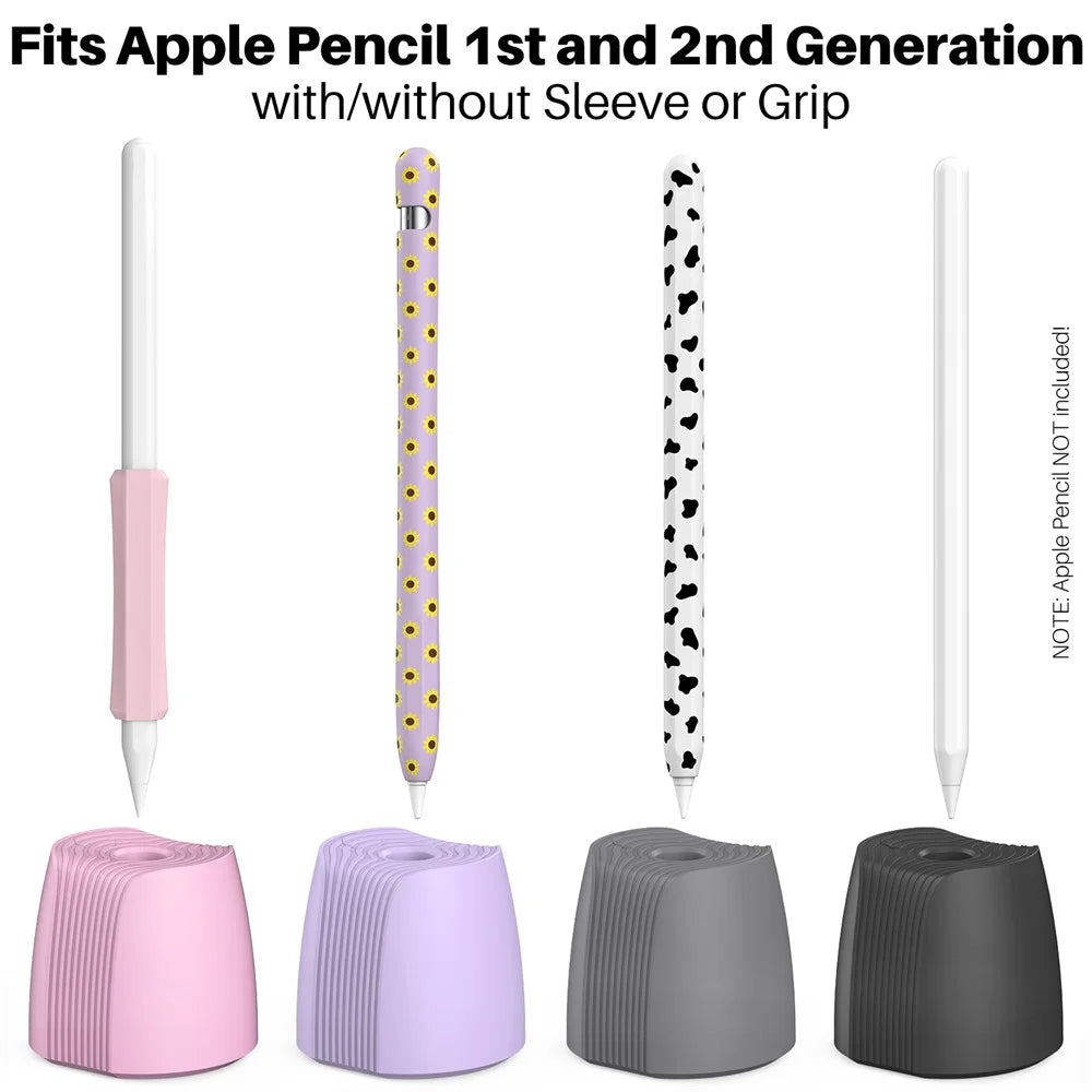 AHASTYLE LC04 Silicone Stand for Apple Pencil (USB-C) / Pencil (2nd Generation) / Pencil (1st Generation) Stylus Holder Charging Base - Pink - 6