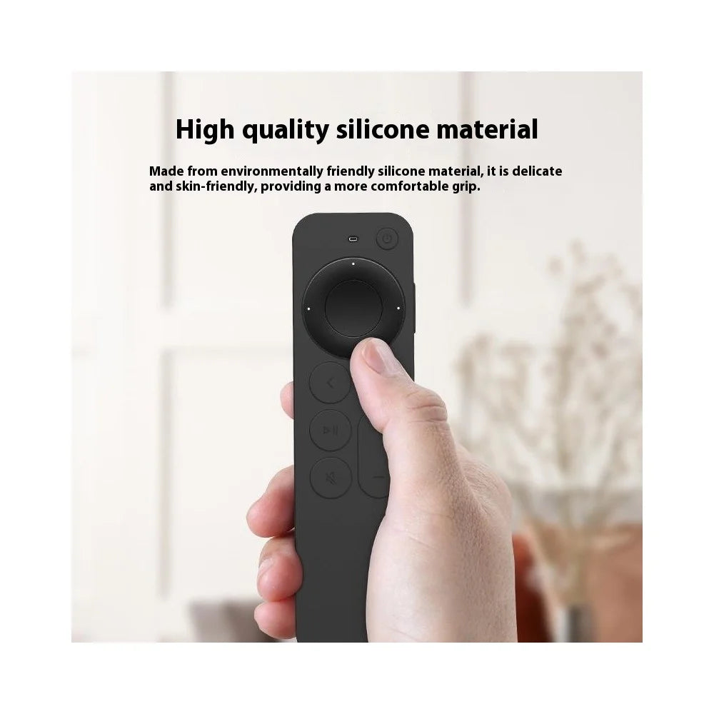 For Apple TV 7th Generation / 6th Generation Remote Control Case Full Cover Silicone Protective Cover with Lanyard - Black - 2