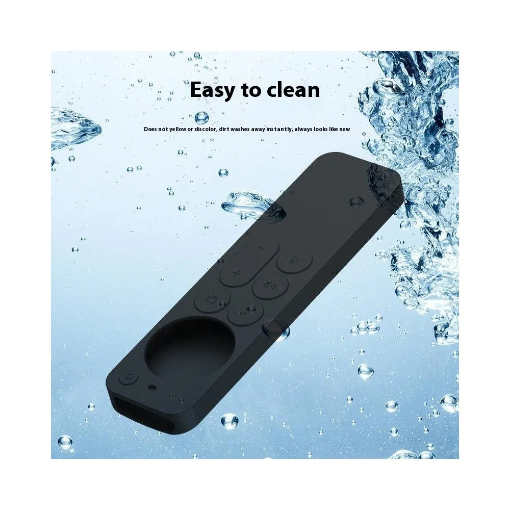 For Apple TV 7th Generation / 6th Generation Remote Control Case Full Cover Silicone Protective Cover with Lanyard - Black - 4