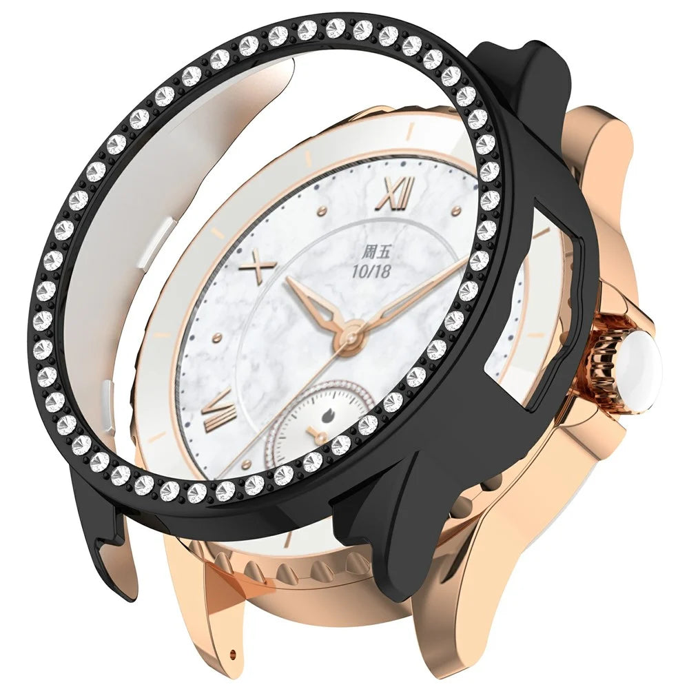 For Honor Choice ROSSINI 2e Case Cover Hollow Out Watch Protector with Single Row Rhinestone - Black - 1