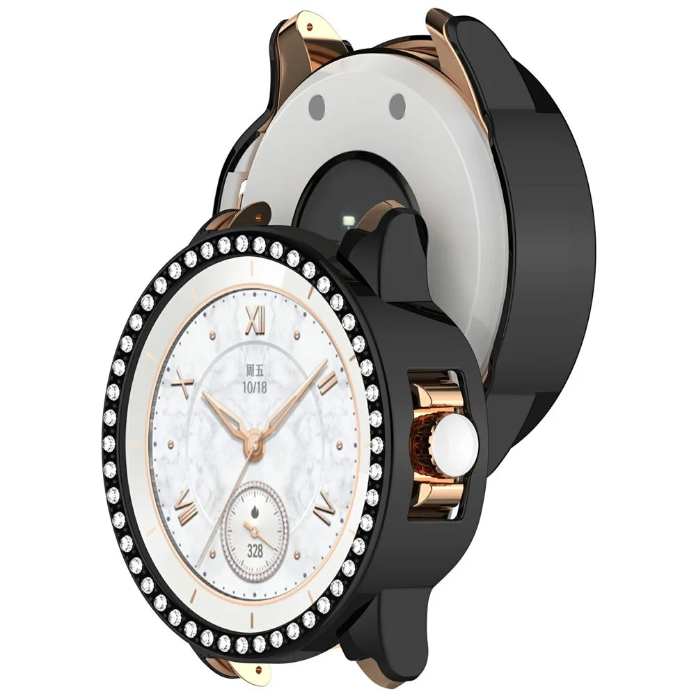 For Honor Choice ROSSINI 2e Case Cover Hollow Out Watch Protector with Single Row Rhinestone - Black - 2
