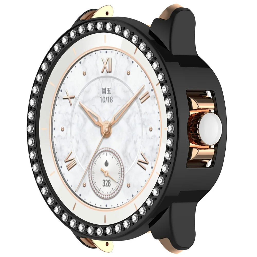 For Honor Choice ROSSINI 2e Case Cover Hollow Out Watch Protector with Single Row Rhinestone - Black - 3