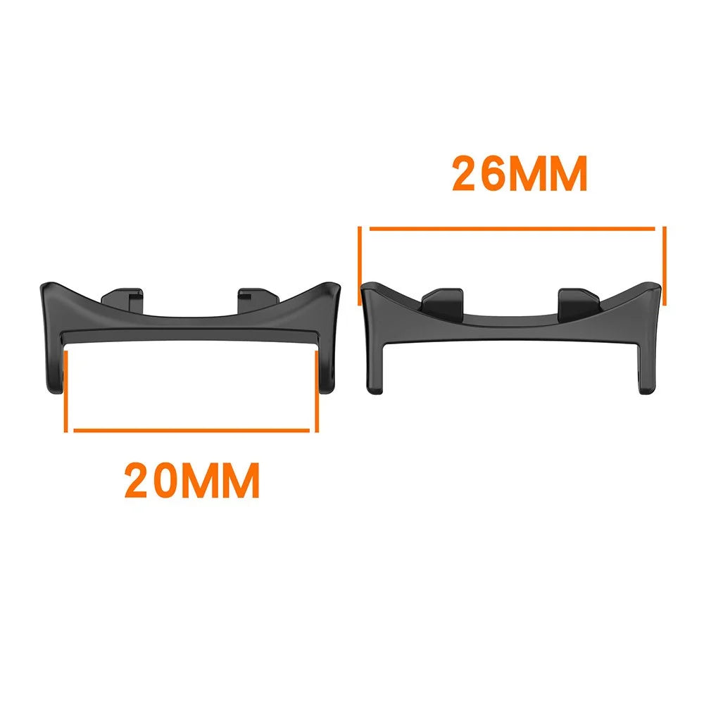 1Pair 20mm Strap Adapter for Honor Watch Fit Elegant Edition / Vitality Edition Watch Band Metal Connector - Black - 3