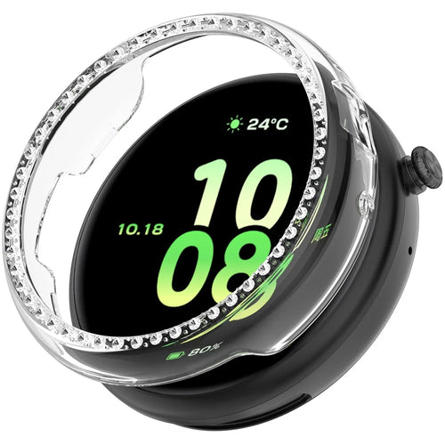 IVY-B39 For Honor Watch Fit Vitality Edition PC Watch Case Rhinestone Decor Hollow Protective Cover - Transparent - 1