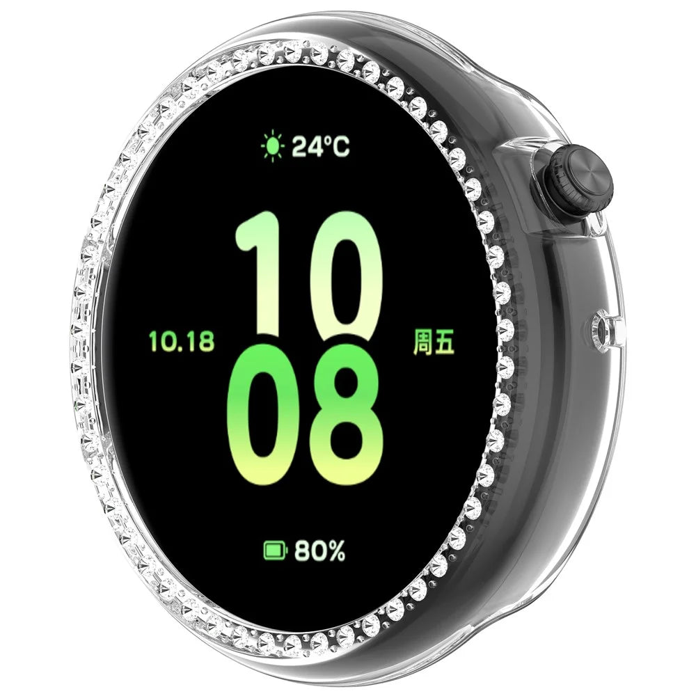 IVY-B39 For Honor Watch Fit Vitality Edition PC Watch Case Rhinestone Decor Hollow Protective Cover - Transparent - 5