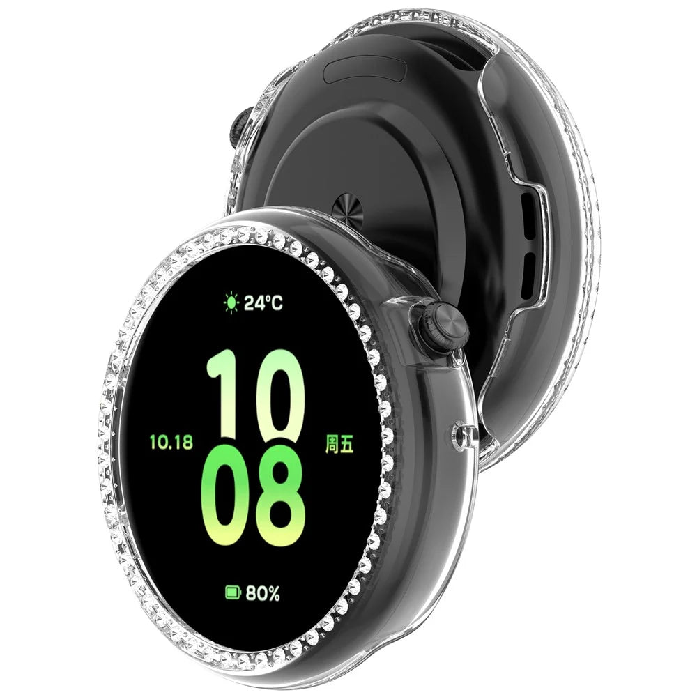 IVY-B39 For Honor Watch Fit Vitality Edition PC Watch Case Rhinestone Decor Hollow Protective Cover - Transparent - 6