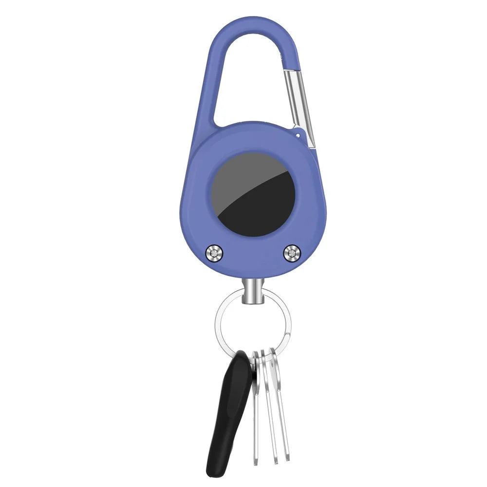 cp51 For Apple AirTag Anti Lost Tracker Case with Carabiner Outdoor Climbing Hook Plastic Protective Cover - Blue - 3