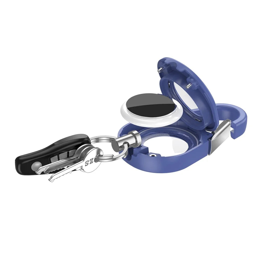 cp51 For Apple AirTag Anti Lost Tracker Case with Carabiner Outdoor Climbing Hook Plastic Protective Cover - Blue - 5