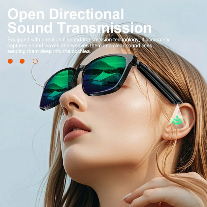 A10 AI Smart Bluetooth-compatible Driving Sunglasses Real Time Translation Multi Language Interpreter - Black - 2