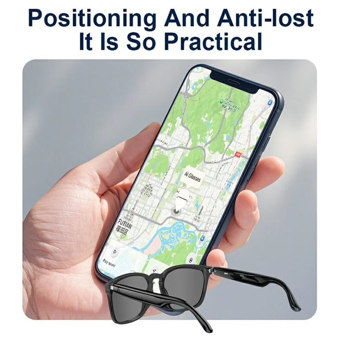 A10 AI Smart Bluetooth-compatible Driving Sunglasses Real Time Translation Multi Language Interpreter - Black - 7