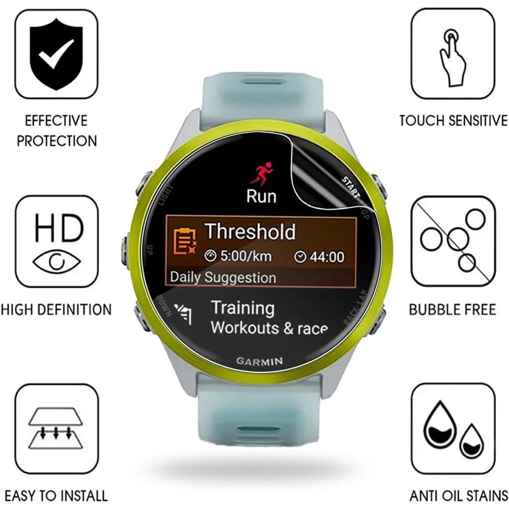 3Pcs For Garmin Forerunner 570 47mm TPU Watch Screen Protector 3D Edge Anti Scratch Hydrogel Film - 2