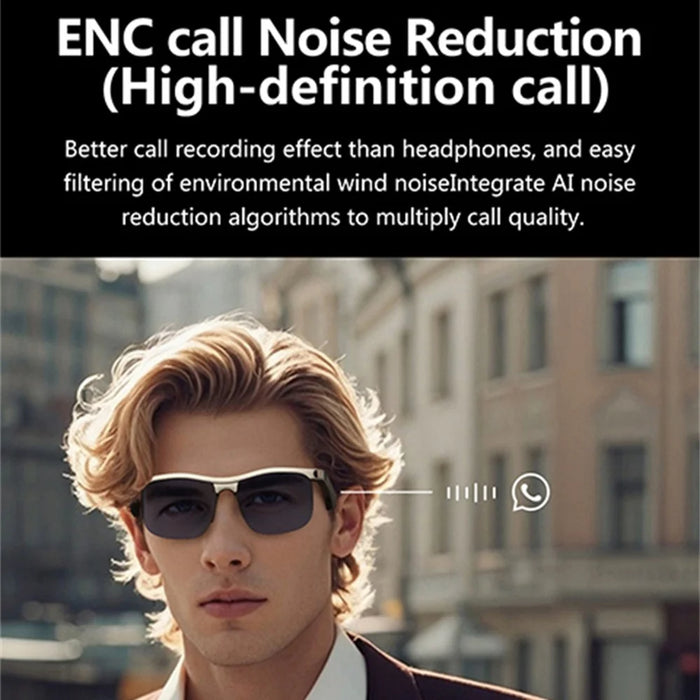 GL1 Real Time Translation Bluetooth-compatible AI Smart Glasses UV Protection Music Sunglasses - Titanium Grey - 6