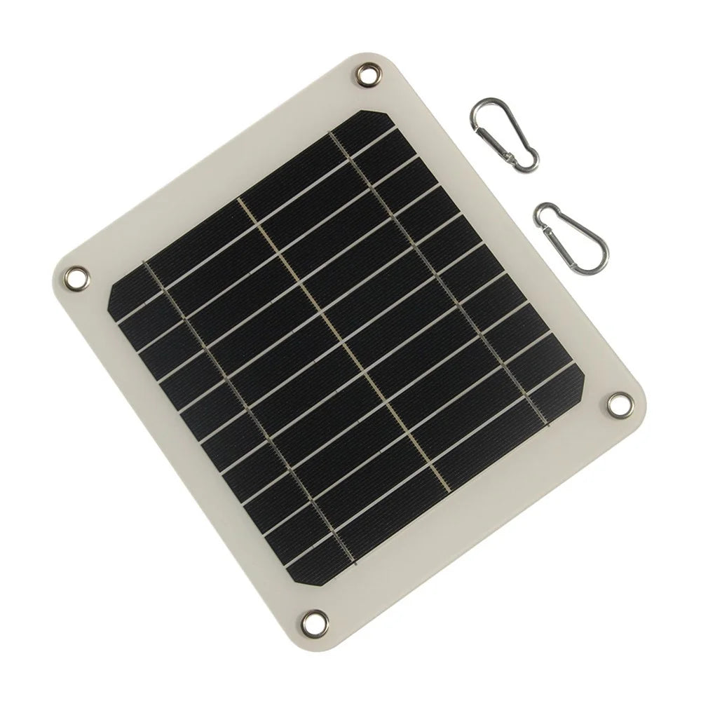 5W High Efficiency Waterproof Solar Panel USB Charger Portable Outdoor Power Supply - 1