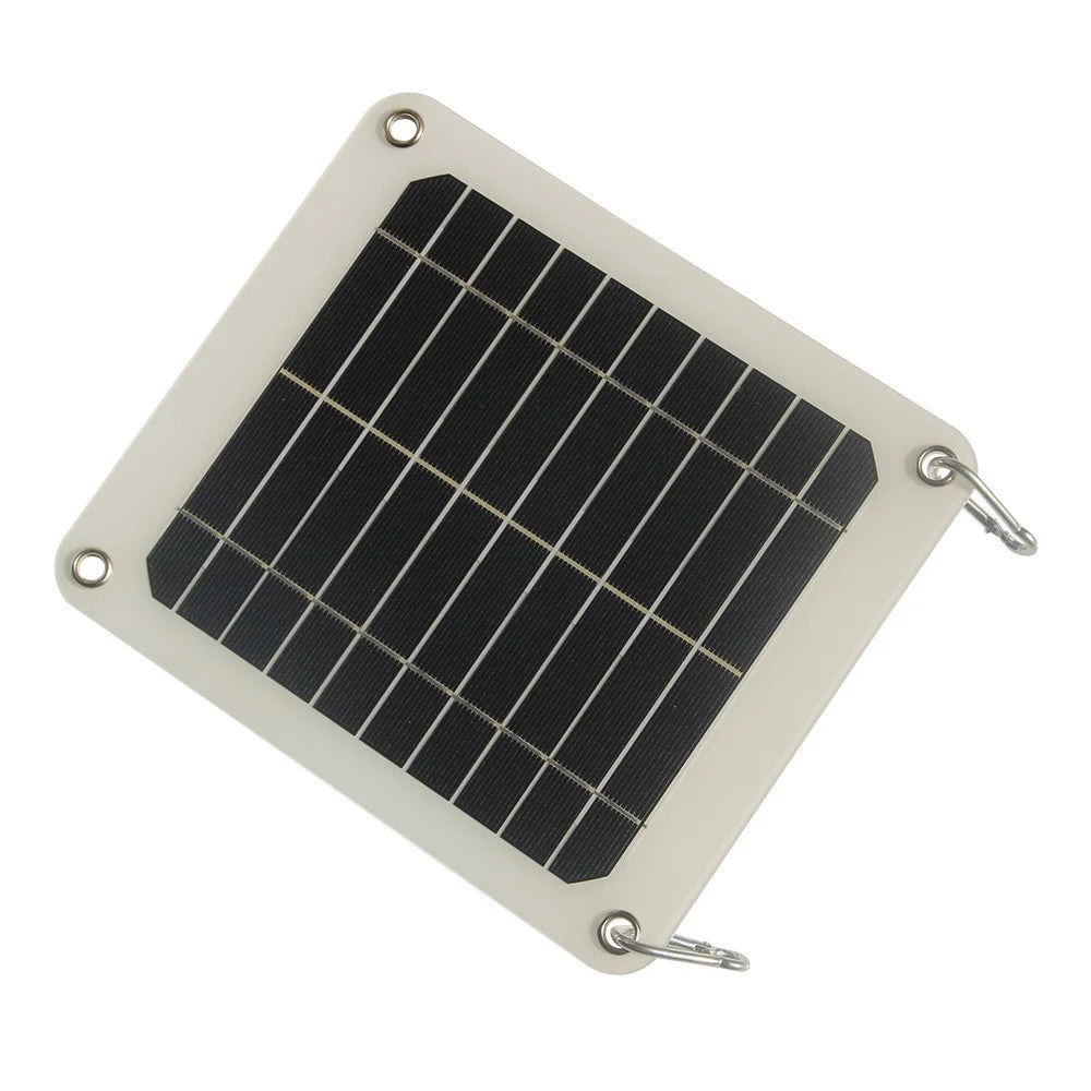 5W High Efficiency Waterproof Solar Panel USB Charger Portable Outdoor Power Supply - 5