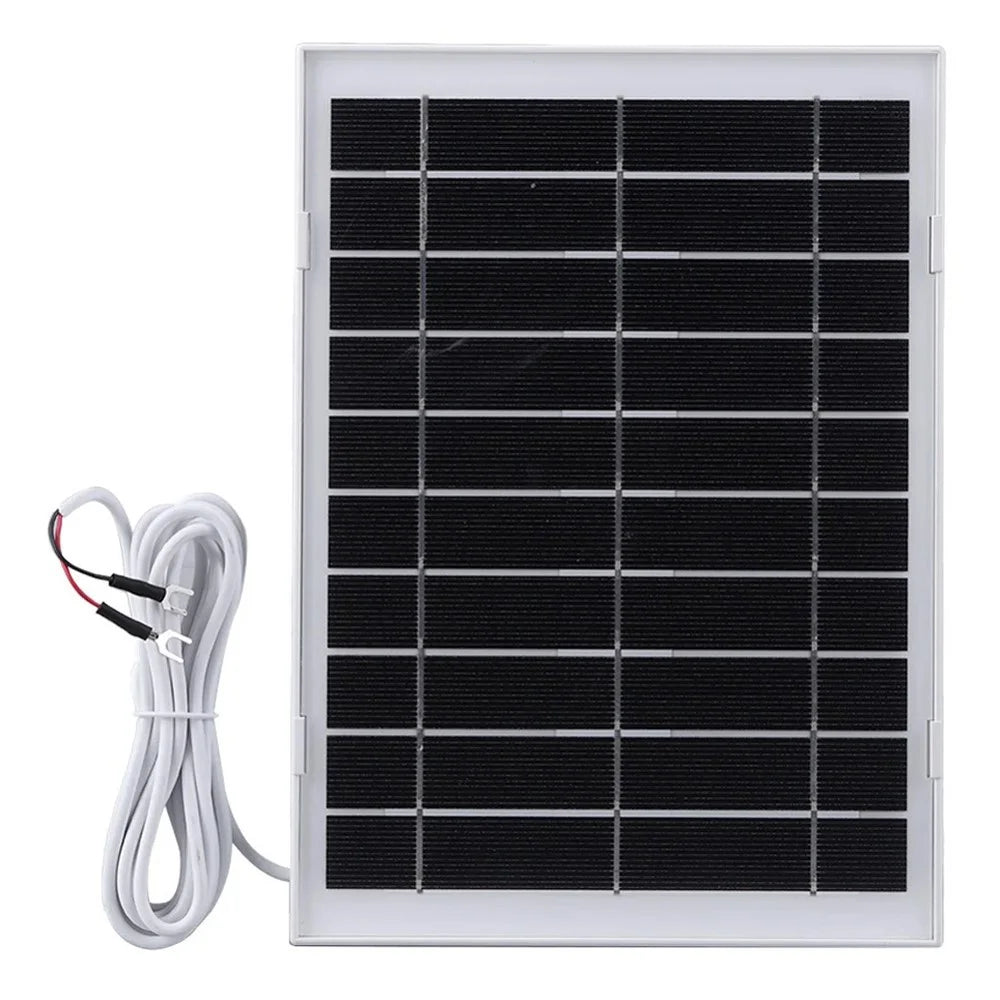 8W Monocrystalline Silicon Solar Panel for Outdoor Security Camera Charger with U-shaped Interface - White - 1