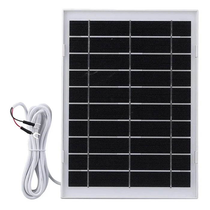 8W Monocrystalline Silicon Solar Panel for Outdoor Security Camera Charger with U-shaped Interface - White - 1