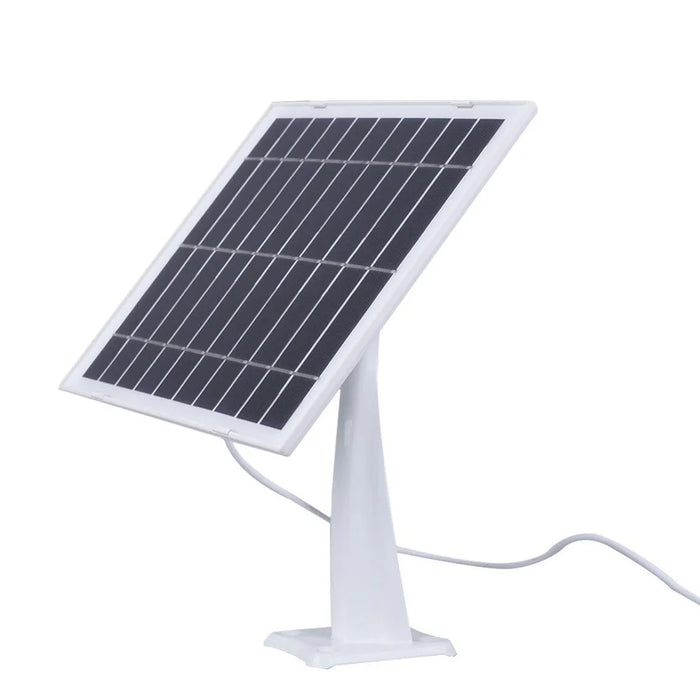 8W Monocrystalline Silicon Solar Panel for Outdoor Security Camera Charger with U-shaped Interface - White - 4