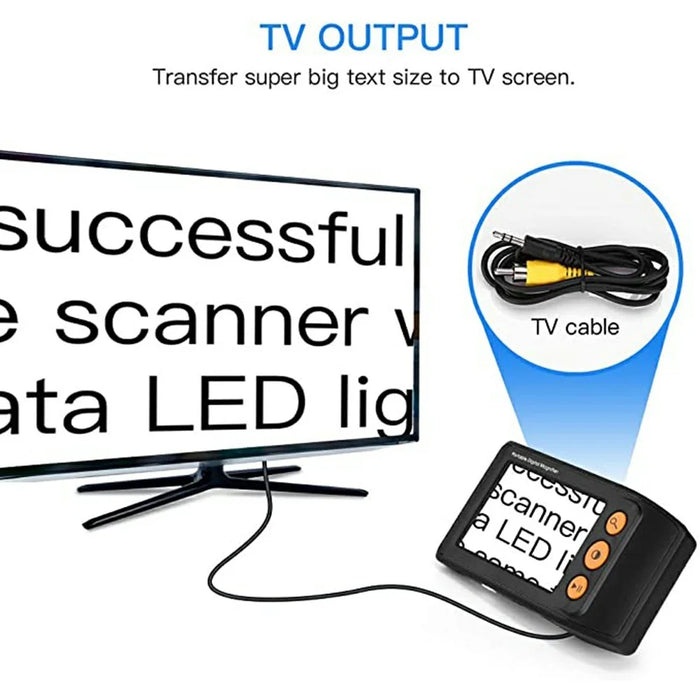 YS008 3.5 Inch Electronic Visual Aid 2-25X Magnifier for Low Vision Reading Newspaper Books - Black - 4