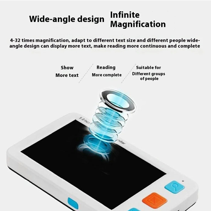 YS011 Low Vision 5 Inch HD Electronic Magnifier Reading Aid Portable 4-32X Digital Magnifier - 5