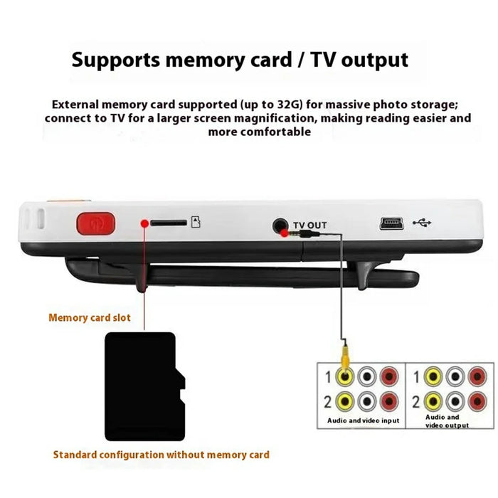 YS011 Low Vision 5 Inch HD Electronic Magnifier Reading Aid Portable 4-32X Digital Magnifier - 6