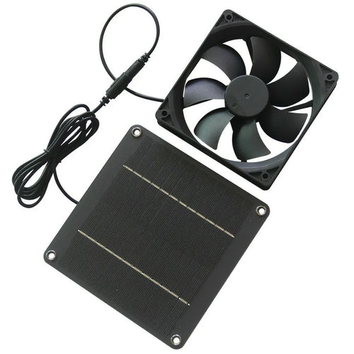 DC 5521 Female Connector 4W 12V Monocrystalline Solar Panel with Fan Portable Outdoor Power Supply - 1