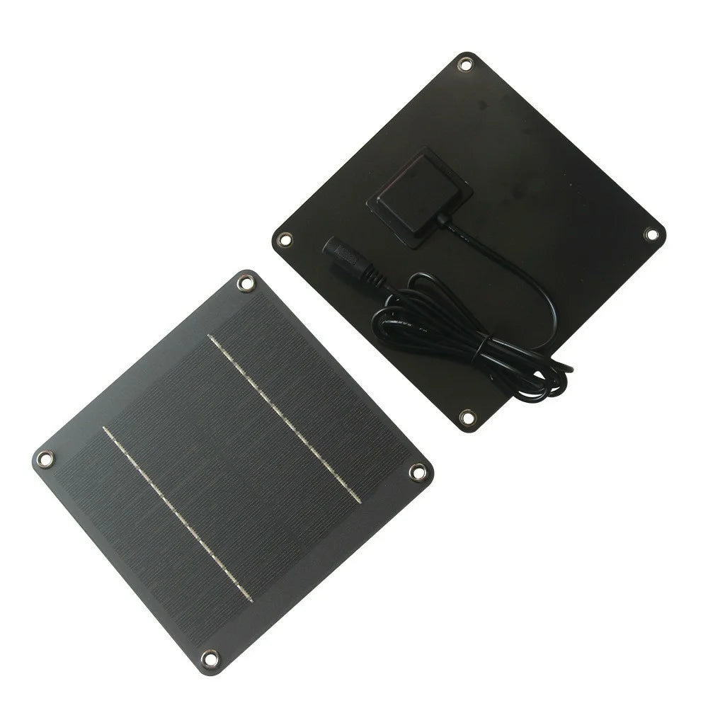 DC 5521 Female Connector 4W 12V Monocrystalline Solar Panel with Fan Portable Outdoor Power Supply - 4