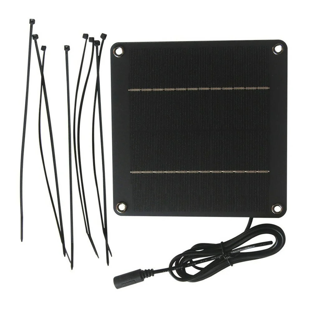 DC 5521 Female Connector 4W 12V Monocrystalline Solar Panel with Fan Portable Outdoor Power Supply - 5