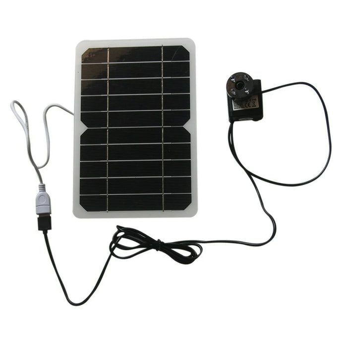 5W Solar Panel USB Output Portable Water Pump with LED Light for Outdoor Fountain Small Pond - 1