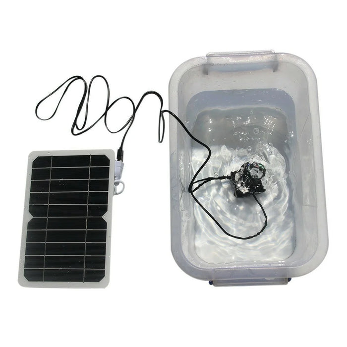 5W Solar Panel USB Output Portable Water Pump with LED Light for Outdoor Fountain Small Pond - 5