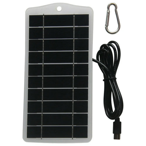 2.5W Portable Solar Charging Panel for Security Camera Outdoor Power Supply with Type C Port - White - 1