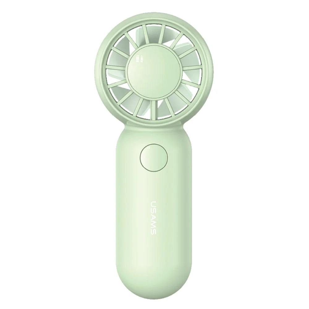 USAMS ZB354 Mini Pocket Fan Portable USB Rechargeable 3 Speed Settings Handheld Cooling Fan - Green - 1