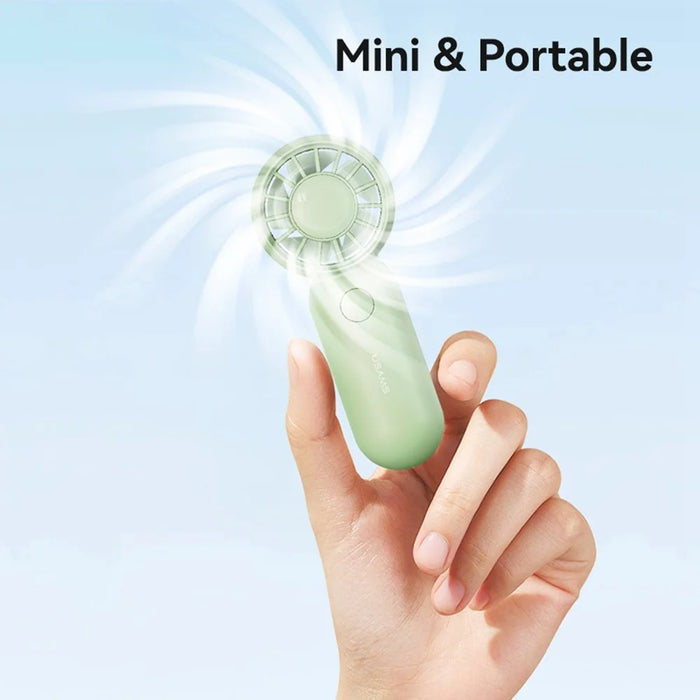 USAMS ZB354 Mini Pocket Fan Portable USB Rechargeable 3 Speed Settings Handheld Cooling Fan - Green - 6