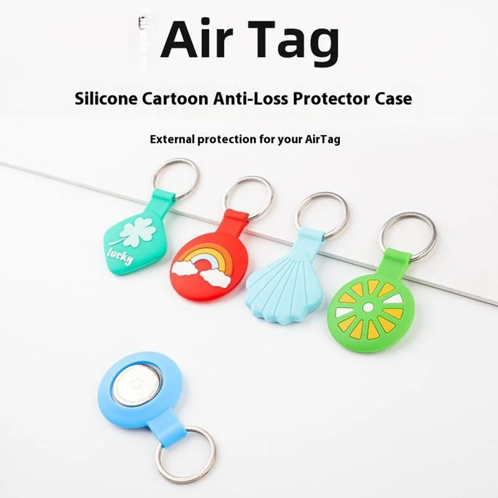 For Apple AirTag Tracker Silicone Protective Case Creative Cute Design Scratch Resistant - Green Clover - 2