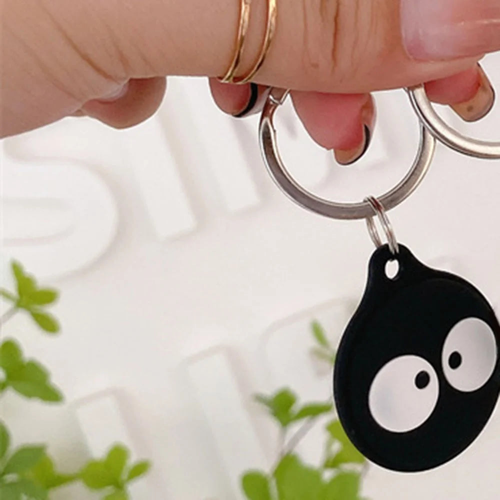 For Apple AirTag Tracker Silicone Protective Case Cartoon Cute Design Scratch Resistant Shockproof Cover - White Bear - 2