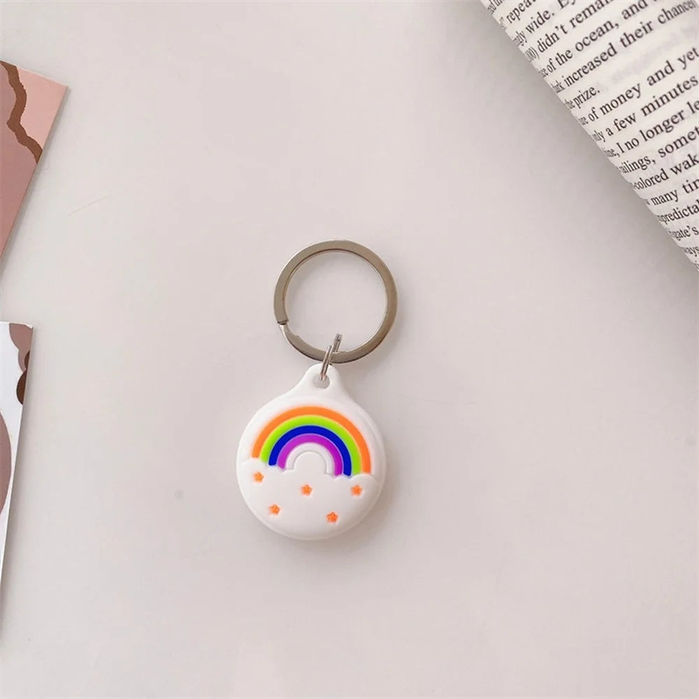 For Apple AirTag Tracker Silicone Protective Case Cartoon Cute Design Scratch Resistant Shockproof Cover - White Bear - 3