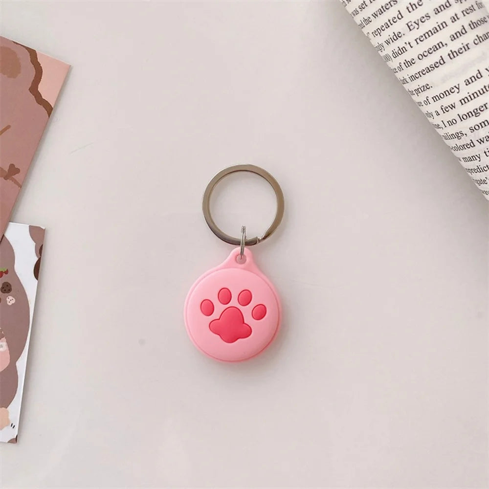 For Apple AirTag Tracker Silicone Protective Case Cartoon Cute Design Scratch Resistant Shockproof Cover - White Bear - 4