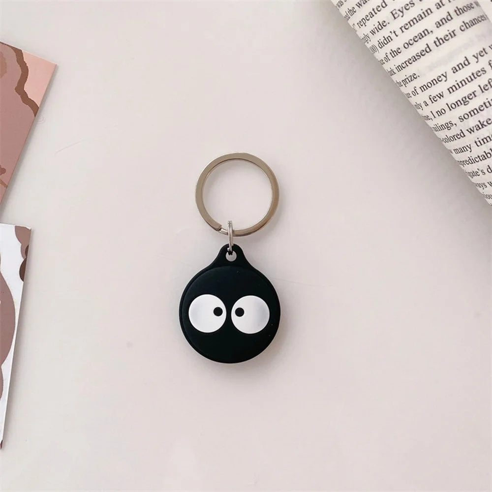 For Apple AirTag Tracker Silicone Protective Case Cartoon Cute Design Scratch Resistant Shockproof Cover - White Bear - 5