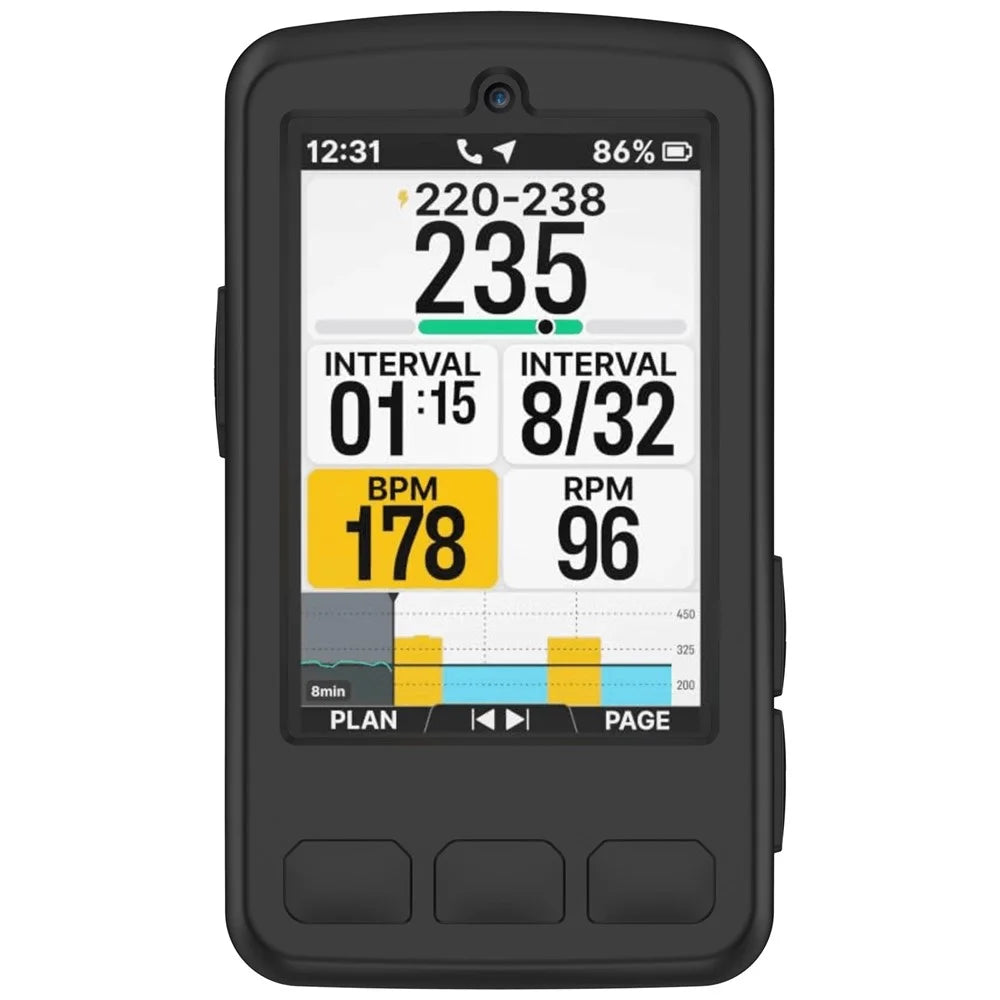 For Wahoo ELEMNT ROAM V3 / ROAM3 (WF156) Cycling Computer Protective Case Stopwatch Silicone Cover - Black - 2