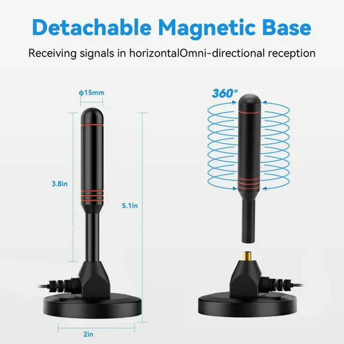 TV Antenna VHF UHF 4K High Gain Signal Receiver with Amplifier ATSC DVB-T Compatible - 6