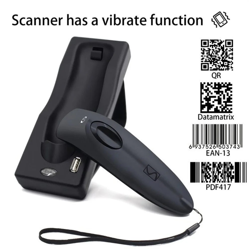 R40 Multifunctional Bluetooth-Compatible 2.4G Scanner with Base for 2D QR Code Barcode - 2