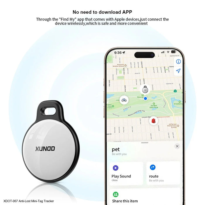 XUNDD XDOT-067 Anti Lost Mini Tag Tracker for iOS, Key Wallet Wireless Smart Finder - 3