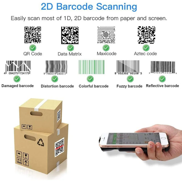 R70 Smartphone Bluetooth-Compatible Barcode Scanner Wireless Portable 2D QR Code Reader - 7