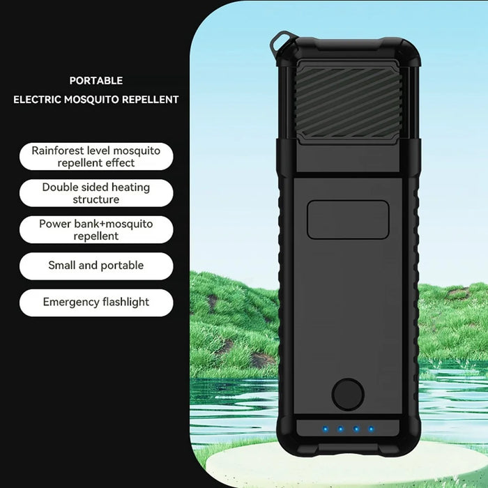 T08 Electric Mosquito Repeller Portable Dual-Sided Heating Repellent for Outdoor / Camping / Hiking - Black - 2