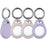 AHASTYLE PT155 4Pcs Silicone Case for AirTag , Pet Collar Holder Protective Cover Holder with Keychains - Purple x 2 + Pink x 2 - 2
