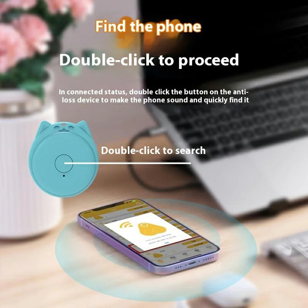 Y22 Cat Ears Design Mini Smart Bluetooth-compatible Anti-Lost Tracker APP Control Portable Locator - White - 5