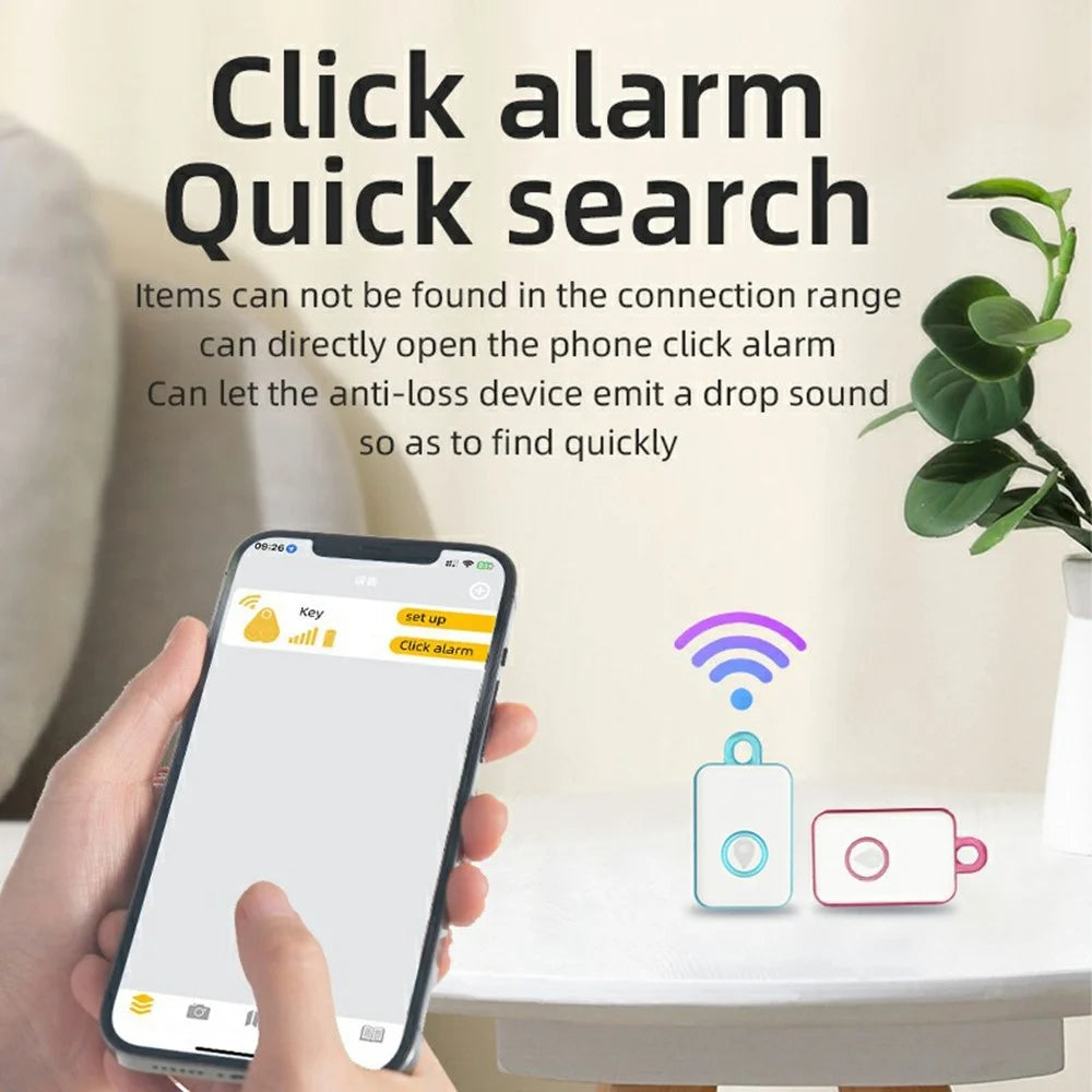 Y06 Portable Bluetooth-compatible Anti Lost Locator for iPhone  /  Android Smart Tracker App Control Remote Shutter - Pink - 3