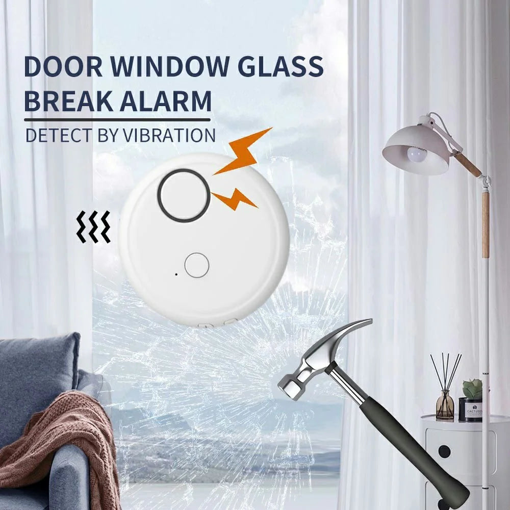High Sensitivity Door Window Alarm 130dB Vibration Sensor Glass Break Detector Anti Theft Security System - 5